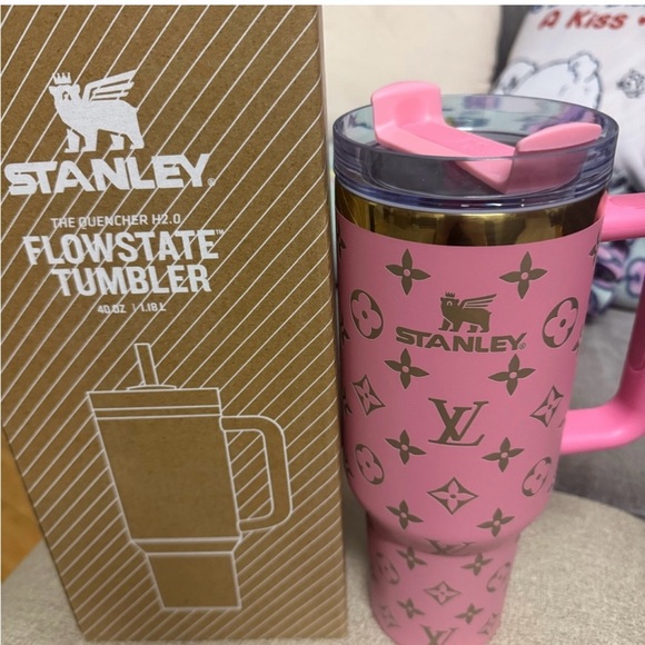 Stanley Pink 40oz Tumbler with Gold Accents. New. - Picture 2 of 8